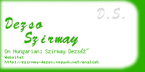 dezso szirmay business card